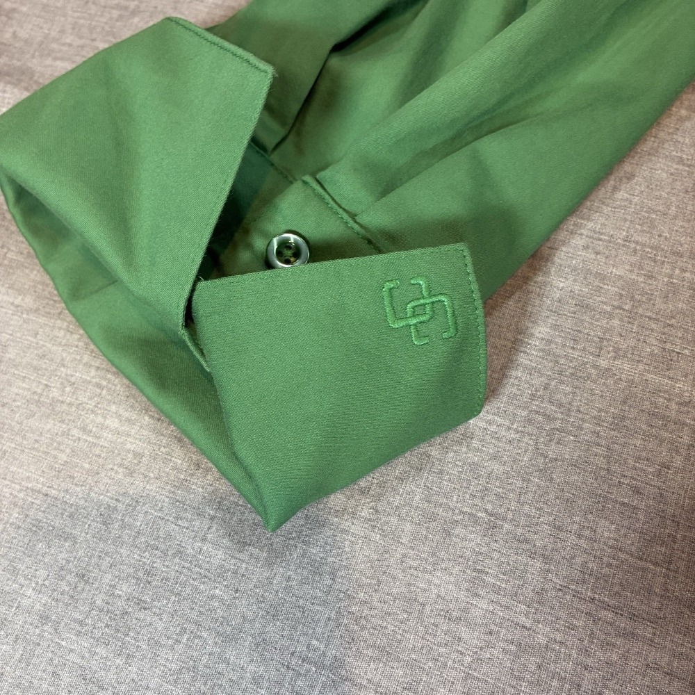 Chico's Women's Green Stretch Button Up Shirt Size 2 Large Long Sleeve Collared - Picture 5 of 11